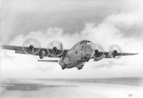 C130 Tattoo, Hercules Drawing, C 130 Hercules, Airborne Tattoos, Airplane Sketch, Ac 130 Gunship, Ac 130, Scene Drawing, C 130