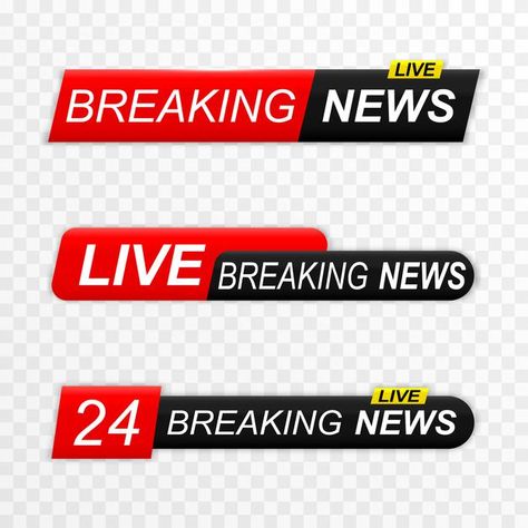 Breaking news background banners set bre... | Premium Vector #Freepik #vector #background #logo #banner #label Breaking News Background, News Background, Title Idea, Youtube Video Ads, Flat Web, Broadcast News, Flower Background Design, Lower Third, Logo Banner