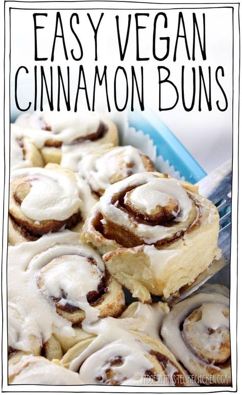 Cinnamon Buns No Yeast, Buns No Yeast, Vegan Cinnamon Buns, Resep Smoothie, Vegan Cinnamon Rolls, Desserts Vegan, Cake Vegan, Cinnamon Buns, Vegan Butter