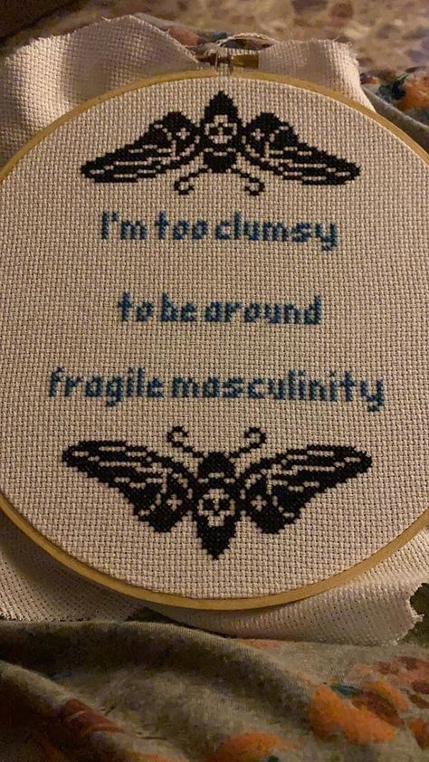 Grunge Cross Stitch, Trans Cross Stitch Patterns, Witchy Embroidery Patterns Free, Punk Cross Stitch, Dnd Cross Stitch, Inappropriate Cross Stitch, Funny Cross Stitch Patterns, Cross Stitch Funny, Pixel Pattern