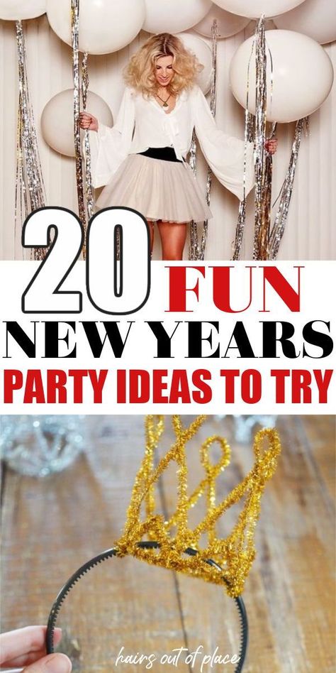 20 New years eve party ides including decorations for adults, college, girls and teens. Use our DIY New years decorations to have the best new years yet for 2020 and 2021. New Years Eve Party Decorations Diy, Diy New Years Decorations, Nye Party Hats, Nye Hats, New Years Party Ideas, New Years Eve Tops, Costume Party Themes, New Year's Eve Crafts, Eve Costume