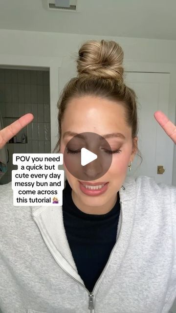 laineyostromMarch 19, 2024 on : "You don’t have to have hair experience to be able to do this updo! It’s quick, easy, and cute 😍 - #updohairstyles #updostyles #qui...". Messy Bun For Long Fine Hair, Mid Length Updo Easy, Easy Medium Hair Updo, Mid Length Updo, Mid Length Hair Updo, Messy Top Bun, Quick Messy Bun, Long Fine Hair, Updo Easy