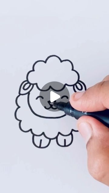 Creative Drawing for kids on Instagram: "How to Draw Sheep #reels #art" Easy Sheep Drawings, How To Draw A Lamb, Sheep Art Painting, How To Draw A Sheep, Sheep Drawing Simple, Cute Easy Drawings For Kids Simple, Cute Sheep Drawing, How To Draw Sheep, Draw Sheep