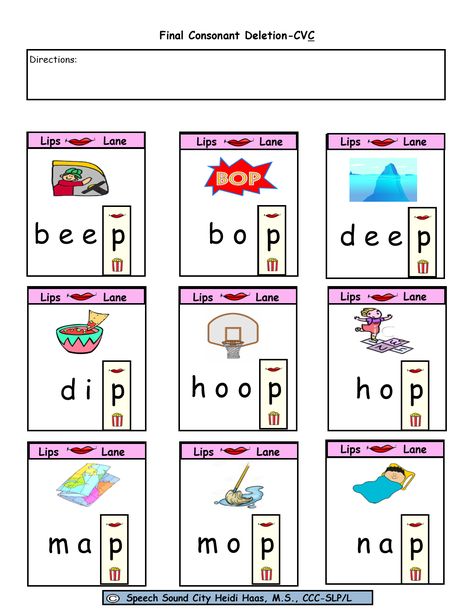 Final Consonant Deletion Worksheets Final Consonant Deletion Activities, Final Consonant Deletion, Play Therapy Techniques, Emotions Activities, Vocabulary Book, Core Words, Articulation Activities, Language Works, Social Thinking