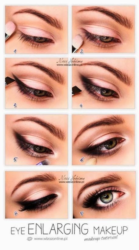 Eye Enlarging Makeup, Scrub Bibir, Romantic Eye Makeup, Make Up Mata, Easy Eye Makeup Tutorial, Makeup Contouring, Smoky Eye Makeup Tutorial, Tutorial Eyeliner, Contouring Makeup