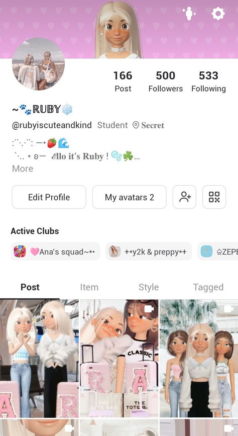 Zepeto acc-rubyiscuteandkind Amazon Box, Edit Profile, Send Gift, Avatar, Quick Saves