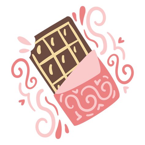 Ornamented chocolate bar doodle color PNG Design Chocolate Doodle Art, Chocolate Doodle, Peanut Chocolate, T-shirt Design Illustration, Color Png, Background Flower, Doodle Coloring, Chocolate Color, Chalkboard Art