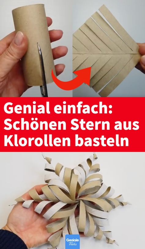 Genial einfach: Schönen Stern aus Klorollen basteln. Basteln mit Klopapierrollen: Schneeflocken-Stern. Schneide 6 Klopapierrollen ein und klebe sie zusammen: Das wird die schönste Weihnachtsdeko! Weihnachtsdeko basteln ging nie einfacher. Denn aus leeren Klopapierrollen kannst du diesen außergewöhnlichen Schneeflocken-Stern basteln. Paper Flower Garlands, Paper Flower Decor, Paper Flower Crafts, Mothers Day Crafts For Kids, Wall Hanging Crafts, Paper Flowers Craft, Diy Dollar Store Crafts, Diy Crafts For Kids Easy, Crochet Christmas Ornaments