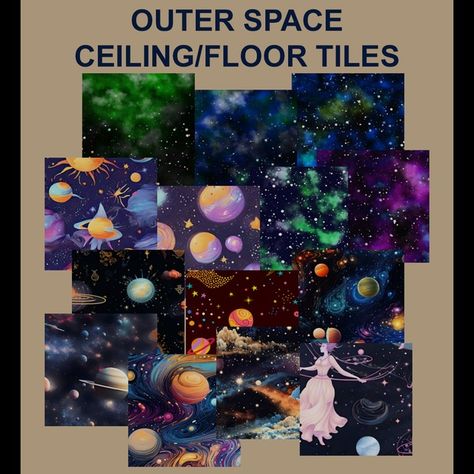 SIMS 4 - OUTER SPACE CEILING/FLOOR TILES - BASE GAME | Patreon Space Ceiling, Space Wall Art, Space Tattoo, Shadow Puppets, Sims 4 Build, Sims Mods, Sims 4 Cc, Sims 4 Custom Content, Maxis Match