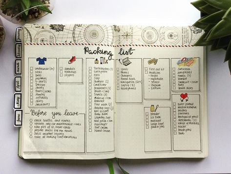 Journal Packing List, Bullet Journal Packing List, Packing List Ideas, Journal Activities, Bujo Cover, Journal Planning, Bullet Journal Key, Bujo Planner, Creating A Bullet Journal