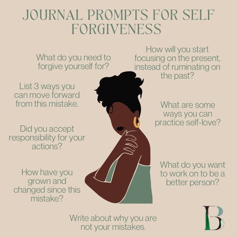 Self Forgiveness, Mindfulness Journal Prompts, Healing Journaling, Daily Journal Prompts, Spiritual Journals, Inner Child Healing, Self Care Bullet Journal, Writing Therapy, Health Journal