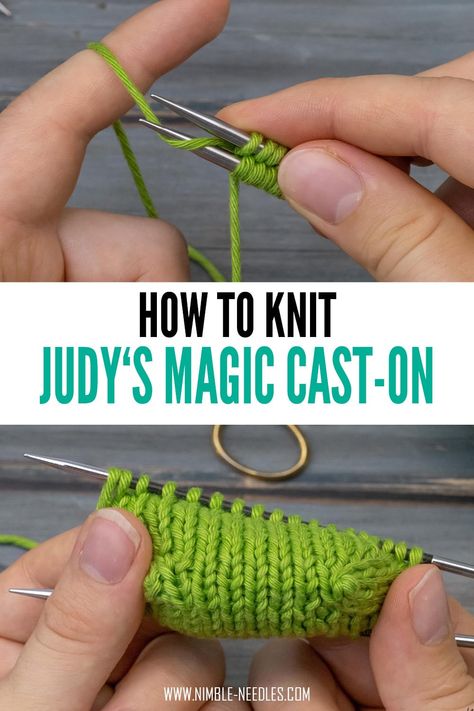 Magic Cast On Knitting, Judy's Magic Cast On, How To Knit Two Socks At Once, Hand Knitted Socks For Women, Judy’s Magic Cast On For Socks, Judy's Magic Cast On Tutorials, How To Cast On Knitting, Cast On Knitting Tutorials, How To Knit For Beginners