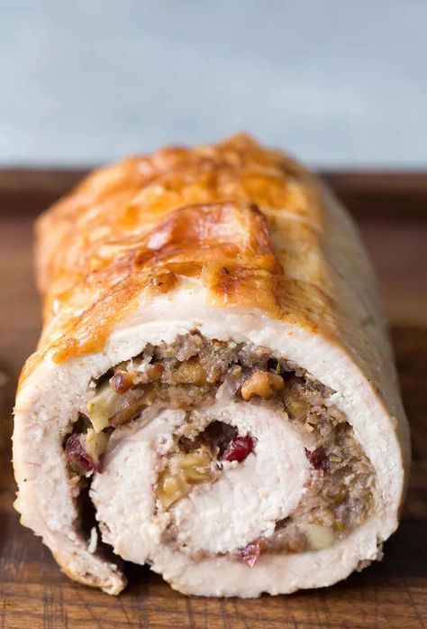 Apple Stuffed Pork Loin, Stuffed Pork Loin, Pork Loin Recipe, Butcher's Cut, Stuffed Pork, Cranberry Apple, Pork Loin Recipes, Tenderloin Recipes, Pork Loin Roast