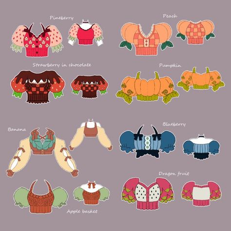 Food Pattern Design, Apple Outfits, Crop Sweaters, Ribbon Blouse, Animated Clothes, Apple Dress, Clothing Sketches, Sunflower Dress, Dress Design Drawing