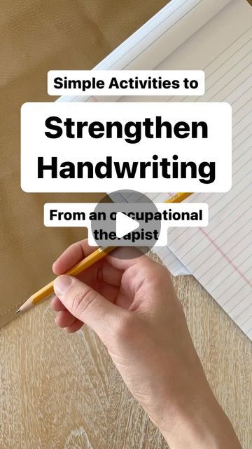 Kaley Sara on Instagram: "Don’t underestimate the importance of writing when we’re learning to read. They go hand in hand!   Strengthening our hands and fingers is so important.   Love these ideas 💡 from @thesimpleot   Make sure to save this for later and let us know if you use these!   #kidswriting #handwriting #occupacionaltherapy #handsonlearning #handsonactivities" Hand Strengthening Activities For Kids, Hand Strengthening Activities, Handwriting Exercises, Hand Strengthening Exercises, Connor Price, Teaching Handwriting, Hand Strengthening, Motor Planning, Improve Handwriting