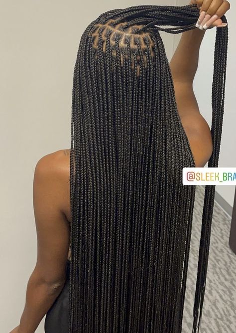 Long African Braids, Small Braids Black Women, Long Braids Knotless, Full Small Knotless Braids, Small Black Box Braids, X Small Box Braids, Small Not Less Braids, Box Braids Small Long, Small Knotless Box Braids Knee Length