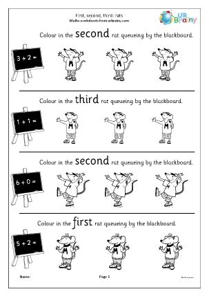 First Second Third Worksheet, Maths Worksheets, First Second Third, Kids Math, Kids Math Worksheets, Ordering Numbers, One Two Three, School Help, Math Worksheet