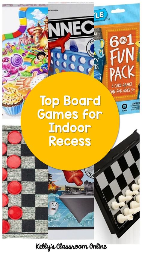 When winter strikes and children can't go outside to play, it's nice to have activities for them to do while having indoor recess in the classroom. This blog contains and list of ten board games children of all ages like to play. See which six board games you should keep in your classroom... and which four to keep out of it. Games include: Battleship, checkers, chess, Connect 4, and more. Kindergarten, first grade, second grade, third grade. #kellysclassroomonline Indoor Recess Games, Recess Games, Learn Chess, Connect 4, Indoor Recess, Have Fun Teaching, Games For Boys, Student Drawing, Dramatic Play