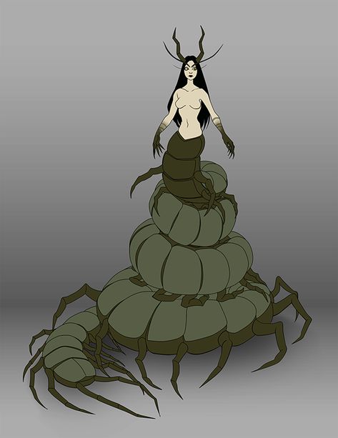 Lady Centipede on SCAD Portfolios Centipede Monster Art, Human Centipede Art, Centipede Anime, Centipede Character Design, Anime Centipede, Centipede Character, Centipede Woman, Centipede Oc, Centipede Monster