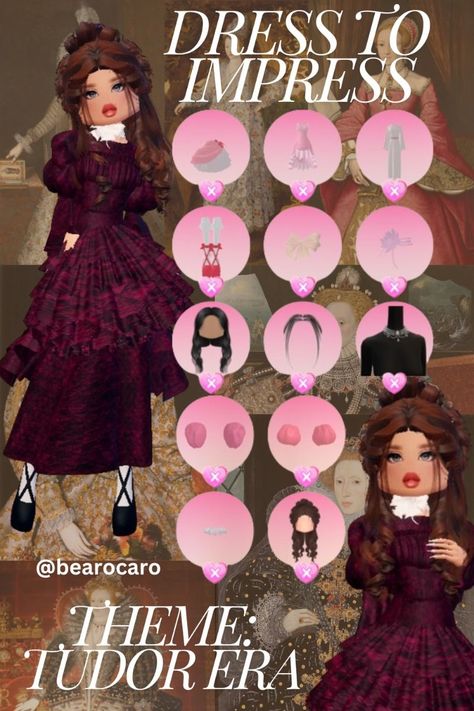 Dress to Impress Theme Tudor Era Time Period Fashion No VIP Outfit Hack Idea Check more at https://beautyfashionideas.com/fashion/dress-to-impress-theme-tudor-era-time-period-fashion-no-vip-outfit-hack-idea-2/ Dti Theme Tudor Period Non Vip, Dti Outfits Ideas Victorian, Victorian Fashion Dress To Impress, Dti Tudor Period Outfit No Vip, Dress To Impress Victorian No Vip, Dress To Impress Tudor Period No Vip, Tudor Era Dress To Impress, Dti Tudor Period Non Vip, Tudor Period Dress To Impress No Vip