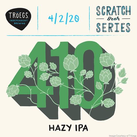 Tröegs Adding Scratch # 410 Hazy IPA Hazy Ipa, Beer Labels, Beer Label, Brewing Company, Craft Business, Ipa, Brighten Your Day, Craft Beer, Lab