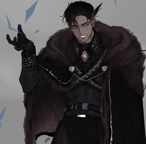 Handsome Anime Guys Villain, Prince Character Design Concept Art, Dark King Outfit, Dark Prince Aesthetic Outfit, Royal Black Outfit, Dragon Rider Outfit Male, King Outfit Drawing, Prince Oc Male, Dark Prince Outfit