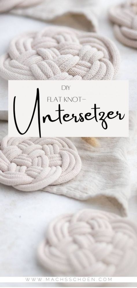 Anleitung für Untersetzer Knot Design, Boho Wall Hanging, Diy Blog, Diy Birthday, Boho Wall, Crafts To Do, Do It Yourself, Creative Space, Boho Style