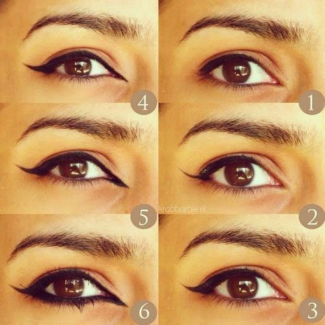 3. Arabic eyeliner look Arabic Eyeliner Tutorial, Arabic Eyeliner, Makeup Arab, Arabic Eye Makeup, How To Do Eyebrows, Tutorial Eyeliner, Eyeliner Hacks, Arabic Makeup, Eyeliner For Beginners