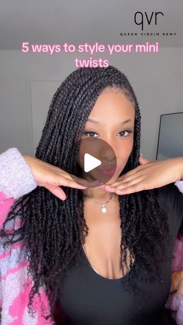 Bold and Beautiful: Twisted Braids to Try Now Medium Length Mini Twists, Afro Bulk Styles, Crochet Mini Twist Hairstyles, How To Style Afro Twist Braids, Knotless Two Strand Twist, Two Strand Twist Long Hair, Mini Twist Updo Styles, Style Mini Twist Natural Hair, Styling Natural Twists