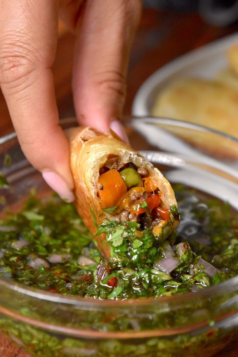 Easy Empanadas with Chimichurri Sauce: A Versatile Delight - Sauced Up! Foods Green Sauce For Empanadas, Empanadas Dipping Sauce, Empanada Dipping Sauce Recipe, Empanada Dipping Sauce, Empanada Filling, Sauced Up Foods, Asian Bbq, Chicken Empanadas, One Pan Pasta