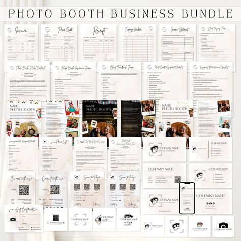 PHOTO BOOTH BUSINESS Bundle. Photo Booth Contract Template. Photo Booth Flyer. 360 Photo Booth Business Cards. Photo Booth Logo Template by MindfulPlanningPages on Etsy How To Start A Photo Booth Business, Photo Booth Business Cards, Photobooth Logo, 360 Photo Booth Business, Photo Booth Logo, Photobooth Business, 360 Photobooth, Photo Booth Business, 360 Photo Booth