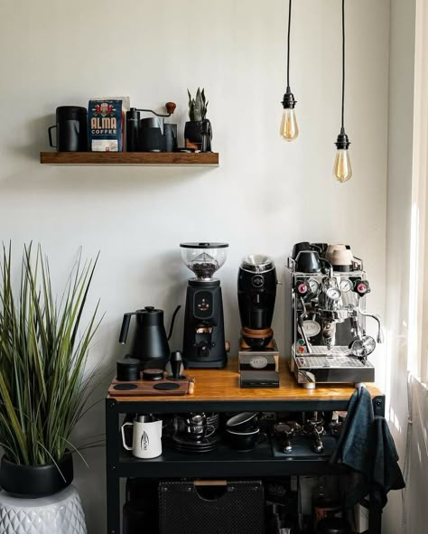 Coffee Home Bar, Home Coffee Bar Ideas Small Spaces, Bar Armoire Ideas, Small Coffee Nook, Coffee Bar Armoire Ideas, Coffee Corner Ideas Small Spaces, Coffee Nook Ideas Small Spaces, Coffee Bar Armoire, Modern Coffee Bar Ideas