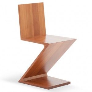 Dezeen's A-Zdvent calendar:  Zig-Zag Chair by Gerrit Rietveld Rietveld Chair, Gerrit Rietveld, Massimo Vignelli, Statement Chairs, Solid Wood Chairs, Zigzag Design, Norman Foster, Charles Rennie Mackintosh, Carlo Scarpa