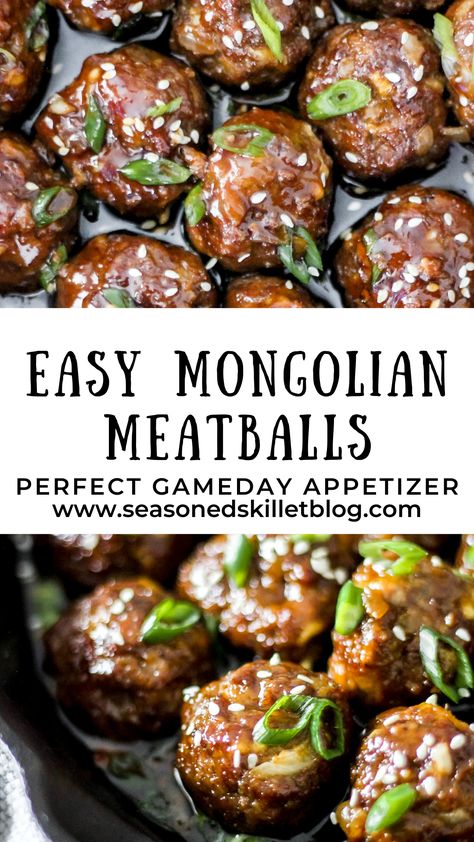 Mongolian Meatballs, Skillet Meatballs, Homemade Glaze, Asian Meatballs, Cocktail Meatballs, Starter Recipes, How To Thicken Sauce, Hearty Comfort Food, Flavored Rice