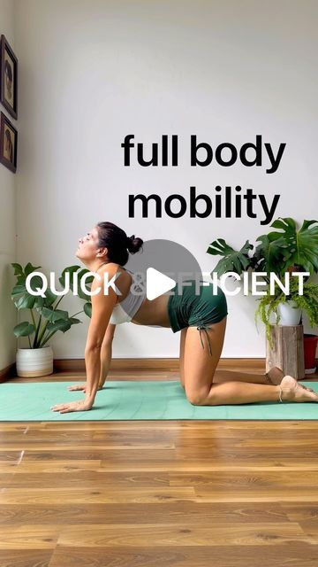 💫 cameliaoberoi | yoga pilates functional mobility/strength on Instagram: "QUICK & EFFICIENT MOBILITY WORKOUT.  Stretches out the full body in just a couple minutes. Do this to warm up your body before you start your workout or just get some movement in before you start off your day.  Comment ‘quick’ if you like these 5 min tips. 

#fullbodyworkout #fullbodymobility #mobilitytraining #painfree #backpainrelief #jointpainrelief #agility #yogaeverydamnday #flexibility #yogapractice #mobilitywork" Body Mobility Exercises, Full Body Mobility Workout, Full Body Mobility Exercises, Full Body Mobility Stretches, Limited Mobility Exercises, Dynamic Mobility Exercises, Dynamic Mobility Stretches, Full Body Mobility Routine, Joints Pain Relief