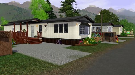 Mod The Sims - Northridge Trailer Court - No CC - Hometown Re-Creation Series Sims4 Ideas, Sims 3 Worlds, Upholstered Wall Panels, Upholstered Walls, Sims Builds, Mobile Home Parks, Minecraft Room, Free Sims, Sims Ideas