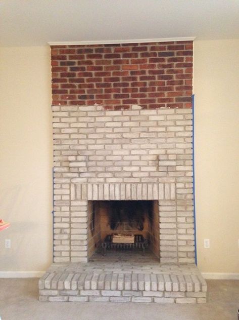 How To Whitewash Brick, Fireplace Mantle Designs, Brick Fireplace Mantles, Red Brick Fireplace, Whitewash Brick, Fireplace Makeovers, How To Whitewash, Red Brick Fireplaces, Fireplace Redo