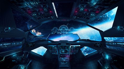 ArtStation - Cockpit, Luciano Neves Scifi Cockpit, Spaceship Room, Spaceship Cockpit, Spaceship Interior, Sci Fi Spaceships, Starship Concept, Sci Fi Environment, Sci Fi Ships, Spaceship Art