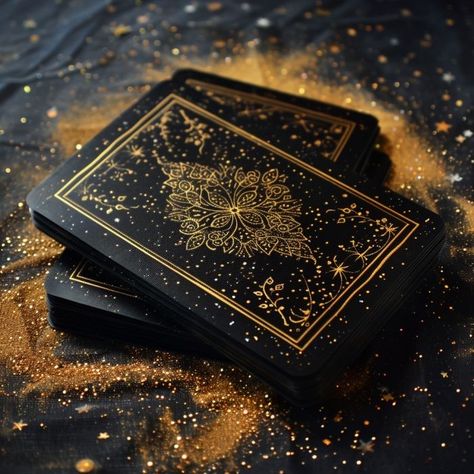 Gold Tarot Cards, Diy Oracle Cards, Dark Spiritual, Tarot Card Artwork, Card Artwork, Magic Books, Dark Angels, Cards Art, Tarot Cards Art