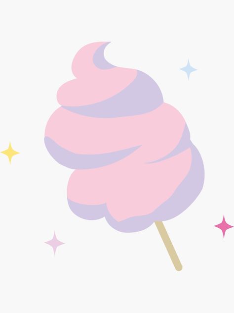 Candy Vector Illustration, Cotton Candy Tattoo, Cotton Candy Drawing, Cotton Candy Illustration, Cotton Candy Logo, Dessert Tattoo, Candy Tattoo, Candy Icon, Candy Drawing