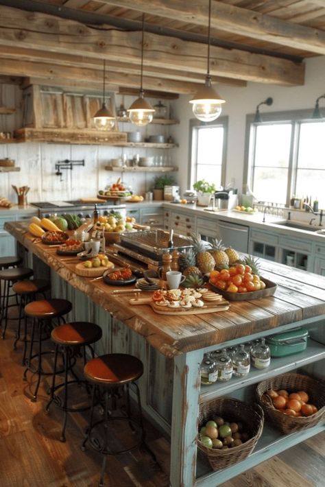 When you think about creating a kitchen that truly feels like home, farmhouse designs often come to mind. These spaces blend rustic charm with modern comforts, making them perfect for both cooking and gathering. House Folder, Kitchen With Open Shelving, Cottage Rooms, Farmhouse Kitchen Designs, Farmhouse Kitchen Decor Ideas, Homestead Kitchen, Layout Kitchen, Farmhouse Kitchen Island, Bohemian Kitchen