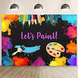 Studio Camera, Paint Themes, Colorful Drawing, Happy Birthday Backdrop, Birthday Party Background, Photos Booth, Art Birthday Party, Outdoor Party Decorations, Painting Photography