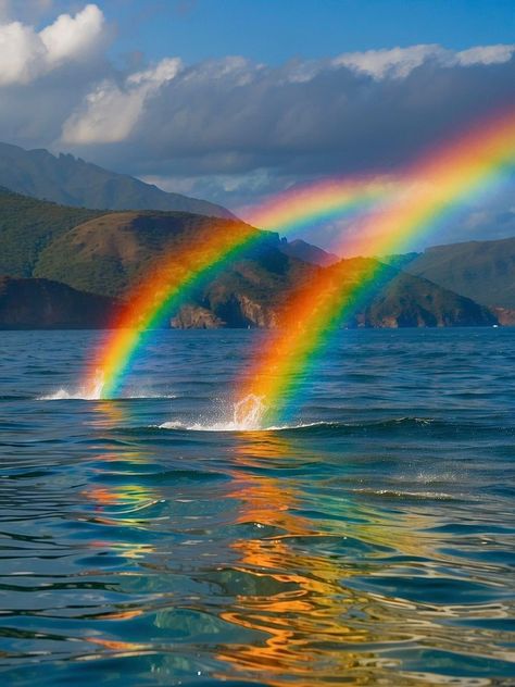 Rainbows In The Sky, Rainbow Photography Nature, Paradise Painting, Birds Photography Nature, Rainbow Photography, Night Sky Painting, Beautiful Nature Wallpaper Hd, Rainbow Painting, Double Rainbow