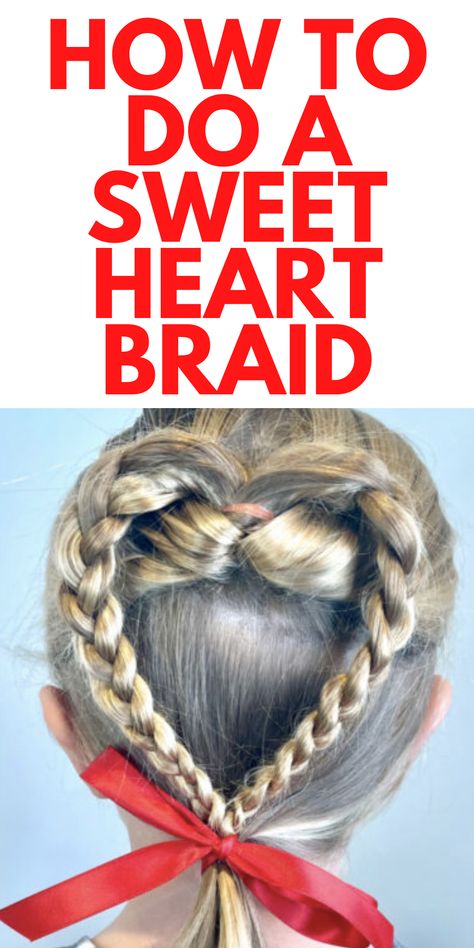 Heart Hairstyles, Valentines Hairstyles, Heart Braid, Valentine Hair, Girl Hair Dos, Wacky Hair Days, Christmas Float, Wacky Hair, Crazy Hair Day At School