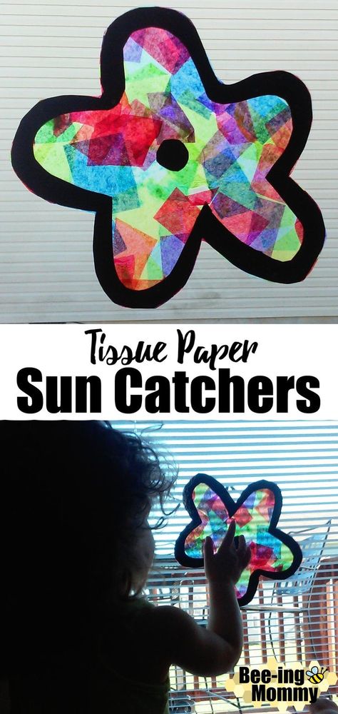 Tissue Paper Sun Catcher, Paper Sun, Tissue Paper Craft, Diy Kid Activities, Easter Crafts Preschool, Tissue Paper Art, Tissue Paper Crafts, Easter Activities For Kids, Preschool Art Activities