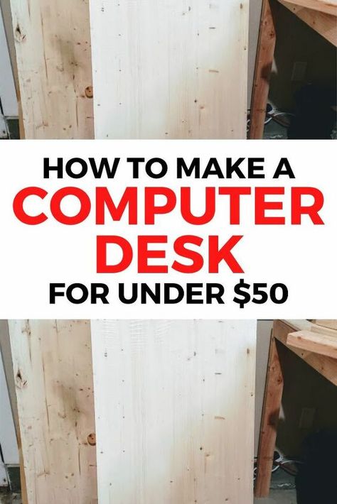 Diy Small Desk, Homemade Desk, Built In Computer Desk, Diy Computer Desk, Small Computer Desk, Small Space Office, Desk Plans, Desks For Small Spaces, Small Computer