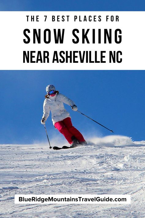 The 7 Best Places for Snow Skiing near Asheville NC listed in proximity to Downtown Asheville including the best time to see snow. | skiing near asheville nc | closest ski resort to asheville nc | skiing in north carolina | places to ski near asheville nc | snow tubing near asheville north carolina | ski resorts near asheville north carolina | things to do near asheville north carolina | skiing in asheville nc | winter in asheville nc | snow in asheville nc | snowfall in ash via @greenglobaltrvl Asheville Nc Winter, Asheville Winter, North Carolina Ski Resorts, Cowboy Couture, Snow Vacation, Maggie Valley Nc, Highlands North Carolina, Blowing Rock Nc, Skiing Lessons