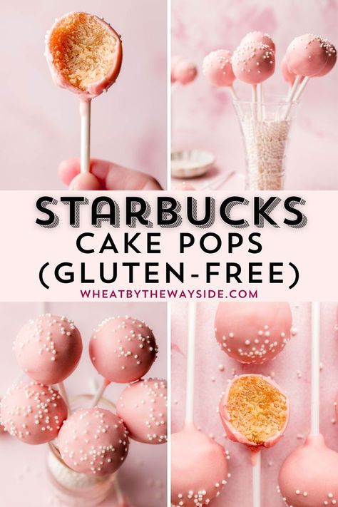 Make a batch of delicous gluten-free cake pops with this easy recipe! Using a box mix and canned frosting, these delicious treats are simple to make and a fun to share! Kids and adults alike love this tasty two-bite treat! Cake Pops Starbucks, Gluten Free Dairy Free Cake, Gluten Free Cake Pops, Homemade Coffee Syrup, Starbucks Cake Pops, Cake Pop Recipe Easy, Gluten Free Cake Mixes, Gluten Free Vanilla Cake, Starbucks Cake