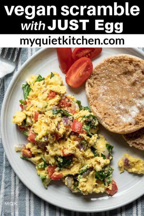 Ultimate Vegan Just Egg Scramble Just Egg Recipes, Dietary Foods, Vegan Bacon Bits, Vegan Pepperoni, Just Egg, Egg Scramble, Plant Based Meal Planning, Protein In Beans, Vegan Lunch Ideas