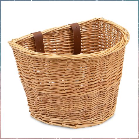 ProsourceFit Wicker Front Handlebar Bike Basket Cargo , light brown, 13 by 9 by 10.5 inches Cruiser Bike Basket, Nantucket Bike Basket, Wicker Bicycle Basket, Bicycle Baskets, Beach Cruisers, Velo Vintage, Bicycle Basket, Bicycle Storage, Comfort Bike